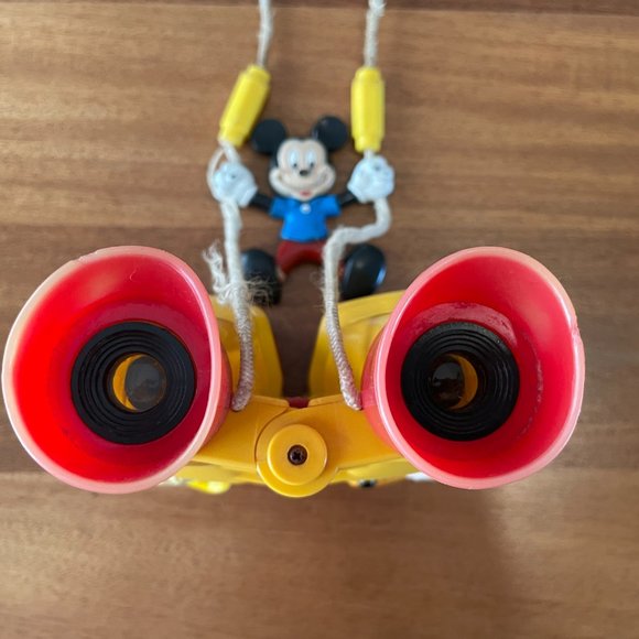RARE ILLCO Walt Disney Binoculars w/cord, Mickey Mouse on Swing Vintage Toy - Picture 5 of 14